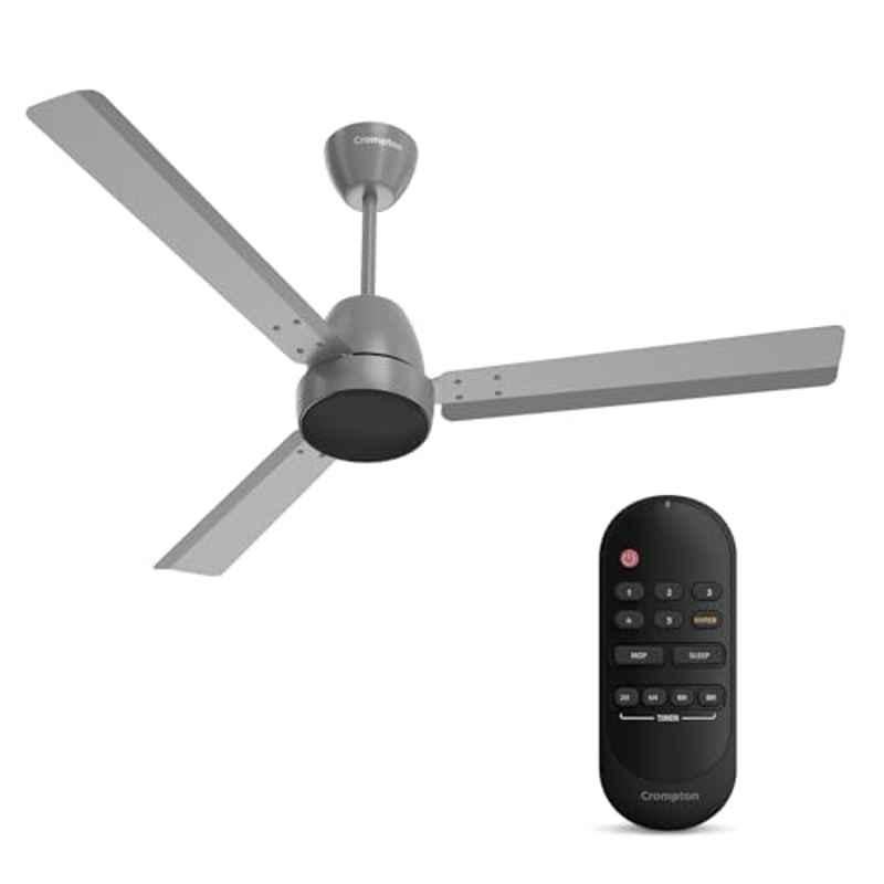 Crompton Energion Nucleoid 24W 340rpm Metallic Grey 3 Blade Ceiling Fan with 4 Years Warranty, CFENNC30W48MTC5SRM, Sweep: 1200 mm