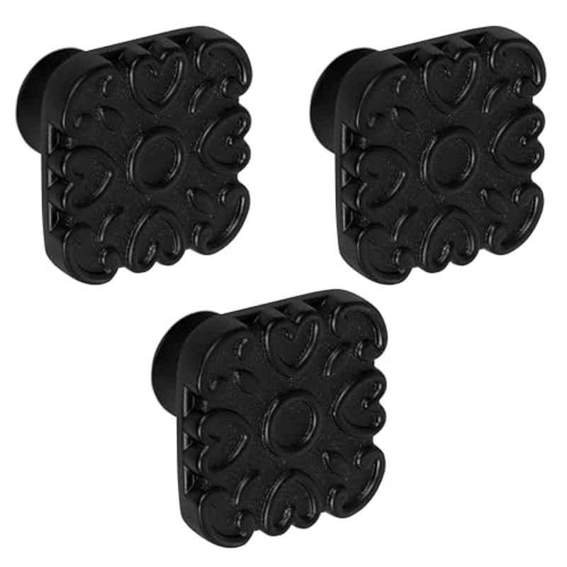 Plantex Knobs for Drawer/Square Drawer Knobs/Knobs for Cabinets/Pull-Push Knobs for Kitchen/Bedroom Drawer (Pack of 3) DTK-299, Black
