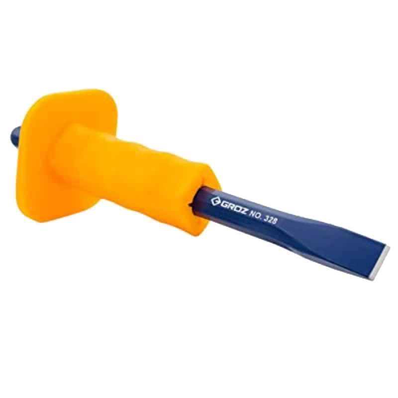Groz CHS/8/0-1/GRP/YE 25x22x200mm Octagonal Cold Chisel with Grip Guard, 32840
