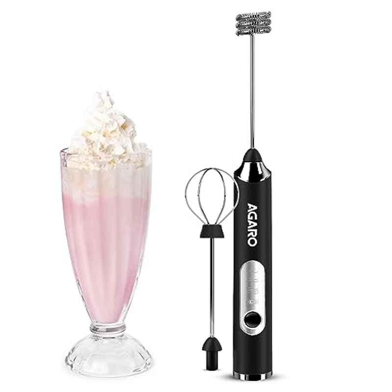 AGARO Royal 1200mAh Stainless Steel Milk Frother with Whisker, 34052