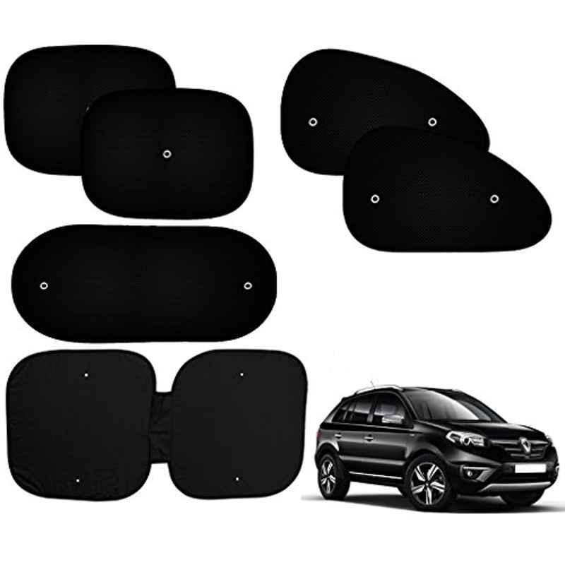 Auto Pearl 6 Pcs PVC & Mesh Black Window, Front & Rear Sun Shade Set for Renault Koleos