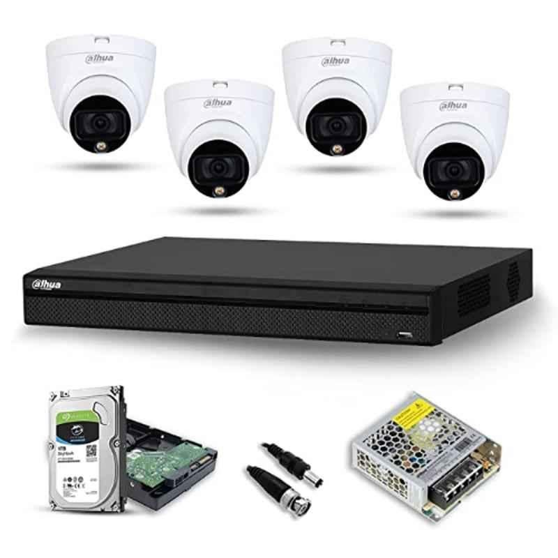 Dahua 4 Pcs 2MP Dome CCTV Security Camera, 4 Channel DVR, Power Adaptor & 1TB Surveillance Hard Disc Kit
