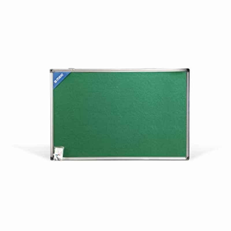 Maxi 90x120cm Green Fabric Aluminium Framed Felt/Cork Notice Board
