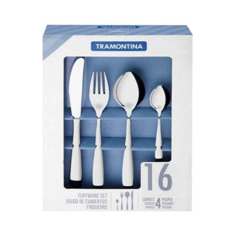 Tramontina 16Pcs Stainless Steel Silver Flatware Set, 7891116106617