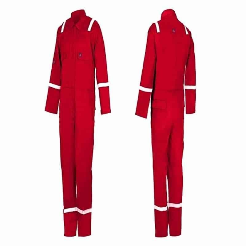 Rigman Tecasafe Plus F240AS Red 250 GSM AntiStatic Flame Retardant Coverall, Size: XL