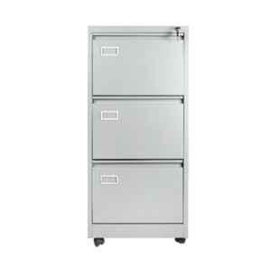 Tufferone 3 Shelves Stainless Steel Grey Pre Assembled Vertical Filing Cabinet