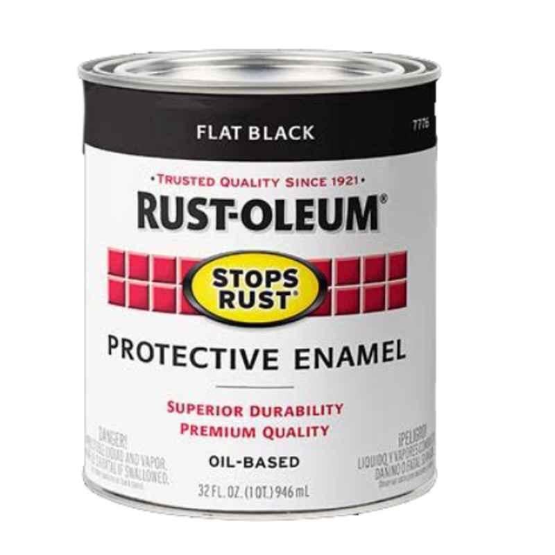 Rust-Oleum Stops Rust 32 floz Flat Black Oil Base Protective Enamel Paint, 7776502