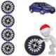 Auto Pearl 4 Pcs 15 inch ABS Black & Blue Press Fitting Wheel Cover Set for Honda City I-VTEC