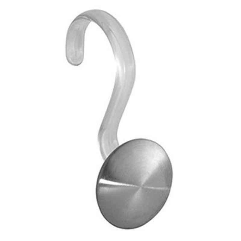 iDesign Forma Stainless Steel Silver Maxi Shower Curtain Hooks, 160943 (Pack of 12)