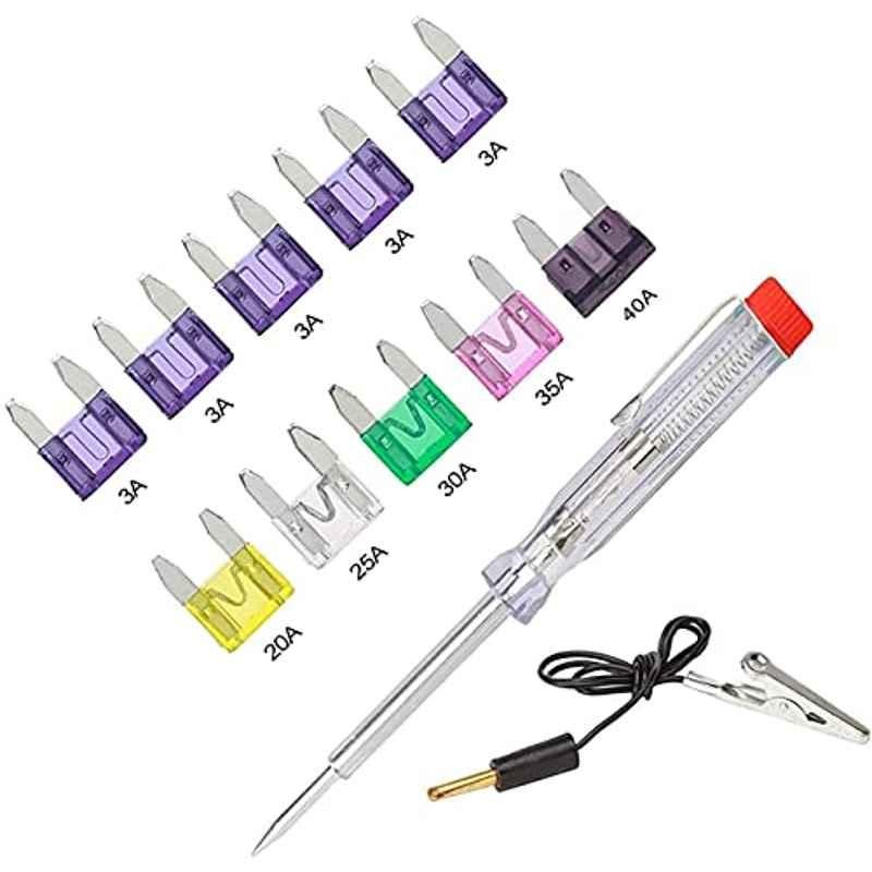 Abbasali 32V Car Motorcycle Blade Fuses with Tester Pen Tools Kit (Pack of 10)