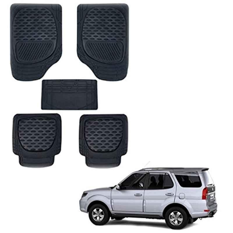Kozdiko 6255TW 5 Pcs PVC & Rubber Black Car Mat Set for Tata Grand Dicor