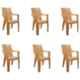 Italica Polypropylene Marble Beige Luxury Arm Chair, 9006-6 (Pack of 6)
