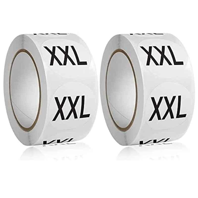 Rubik 2 Rolls 2.5cm White Label Sticker Set for Clothing, ?A-444-2P-W, Size: XXL
