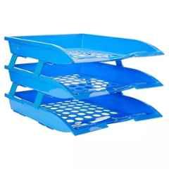 Solo Blue 3 Deck Paper And File Tray, TR113