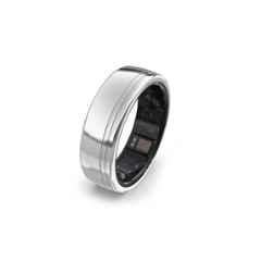 Aabo Ring Plus Titanium Steller Silver Smart Health Ring with AI Coach, Blood Pressure, Heart Rate Variability, SpO2, Sleep & Stress Tracker, ABRPLUS6S, Size: 6