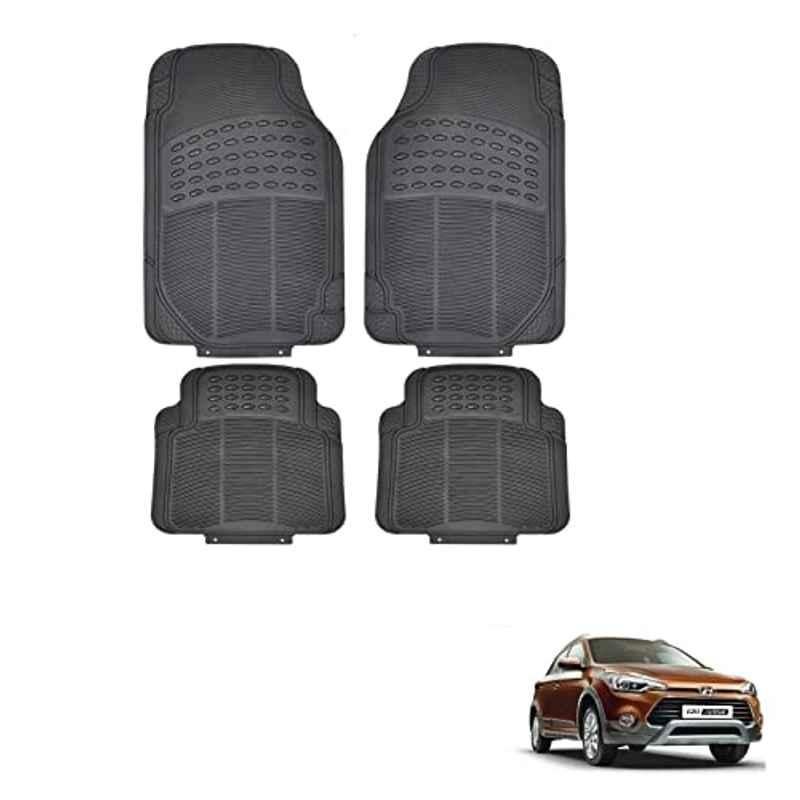 Kozdiko 4 Pcs Rubber Black Car Simple Floor Mat Set for Hyundai i20 Active