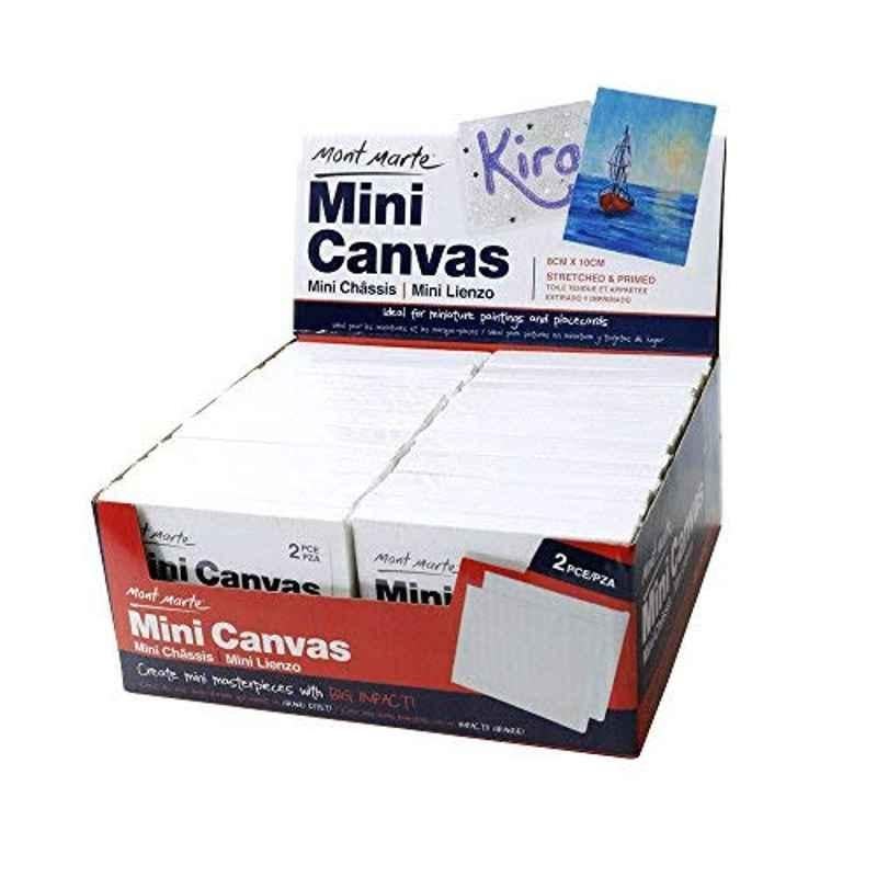 Mont Marte 8x10cm White Primed Plastic Frame Mini Canvas (Pack of 36)