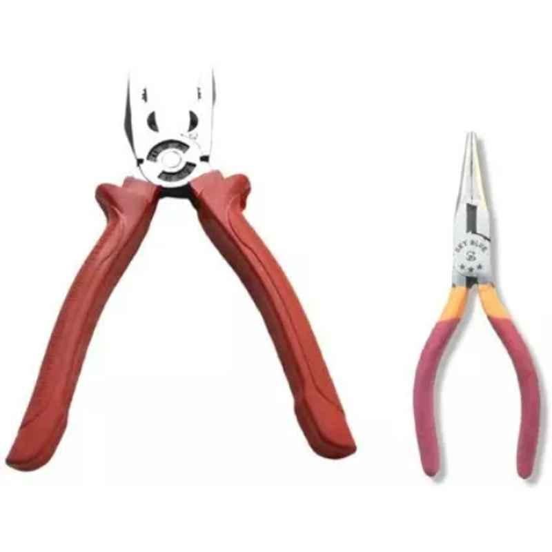 Sky Blue 2 Pcs 7.8 inch Lineman Plier Combo, SBE_PLIER_COMBO_MOD_01020