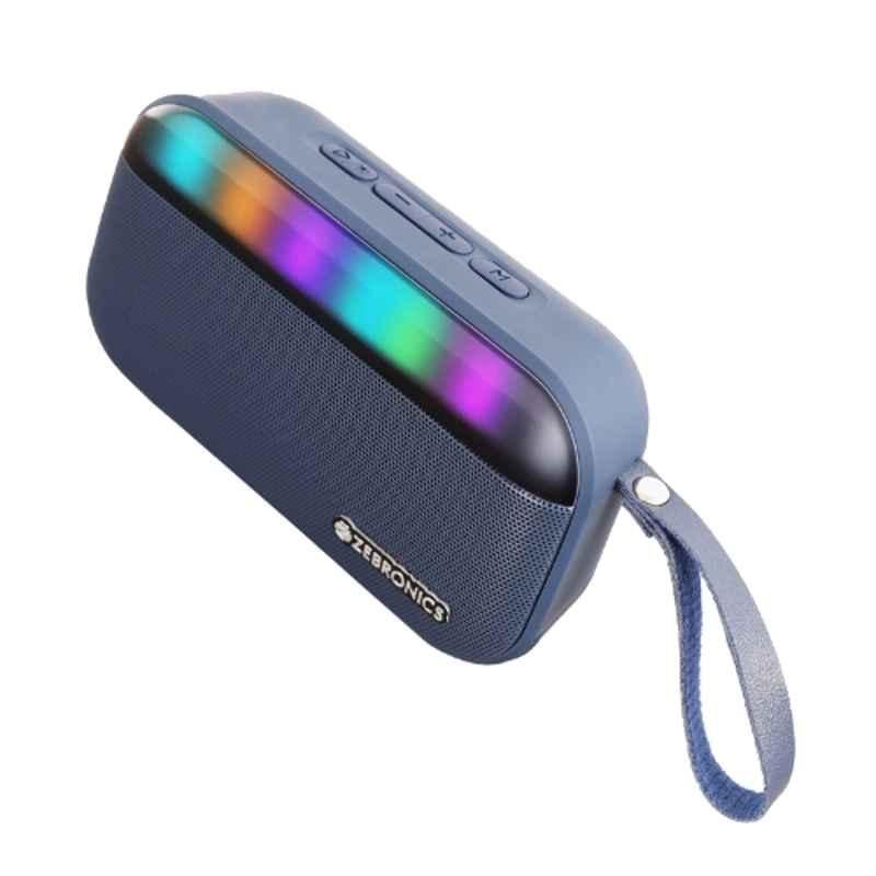 Zebronics County 7 8W Blue Portable Bluetooth Speaker with TWS Function & 6+1 RGB Modes, PSPK 40