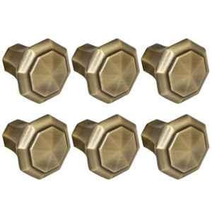 Plantex Knobs for Drawer/Octagon Shape Drawer Knobs/Knobs for Cabinets/Pull-Push Knobs for Kitchen/Bedroom Drawer (Pack of 6) DTK-302, Antique Brass