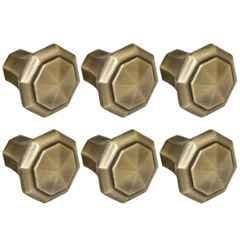 Plantex Knobs for Drawer/Octagon Shape Drawer Knobs/Knobs for Cabinets/Pull-Push Knobs for Kitchen/Bedroom Drawer (Pack of 6) DTK-302, Antique Brass