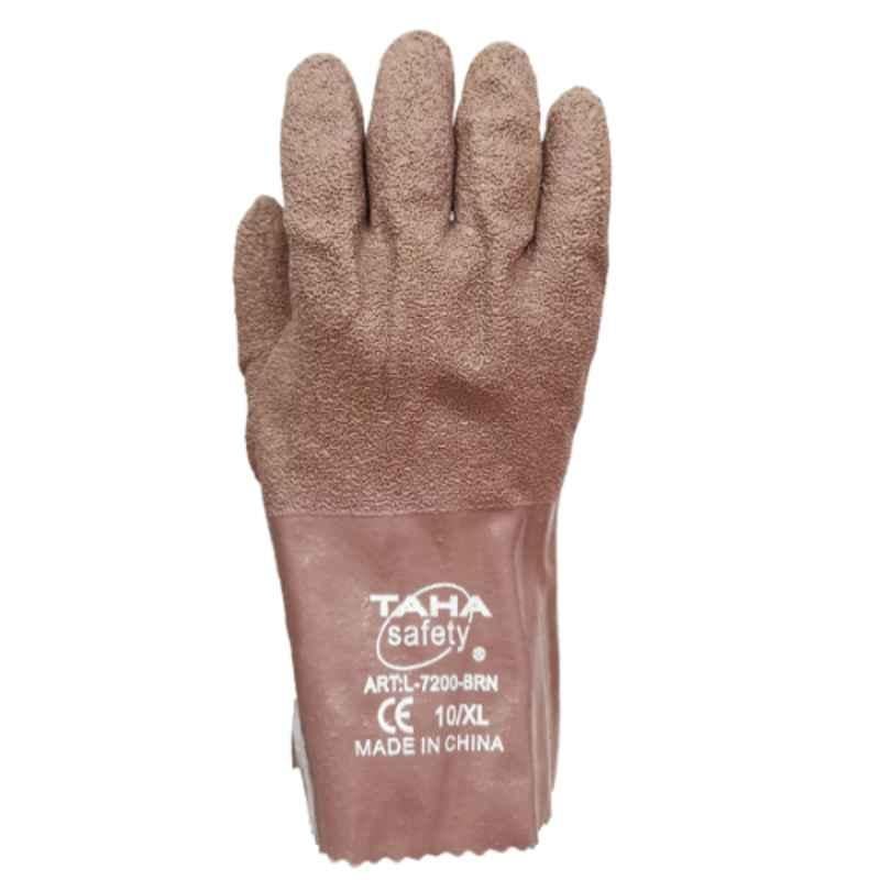 Taha Safety Latex Choclate Color Gloves, L7200, Size:XL