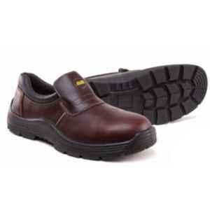 Jama Tacoma Genuine Leather Single Density PU Low Ankle Oiled Rust CG Cherry Safety Shoes, JB-007, Size: 9