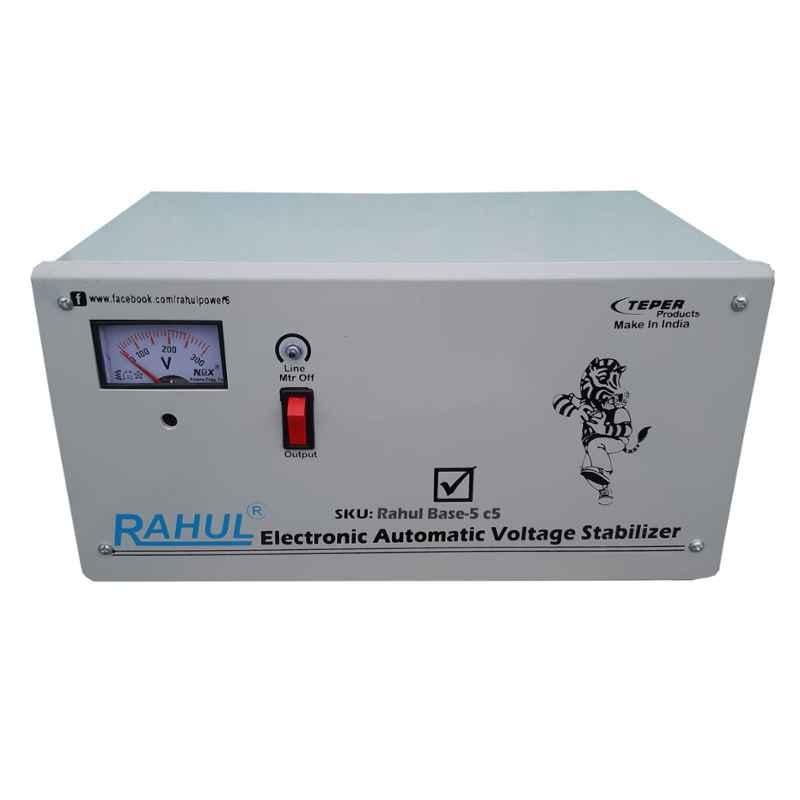 Rahul Base-5 C5 5kVA 20A 140-280V 3 Step Automatic Copper Voltage Stabilizer for Main Line Use