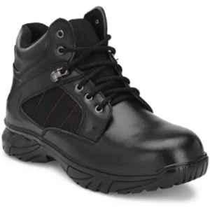 Ozarro Leather Steel Toe Black Safety Shoes, S4402BLACK, Size: 7