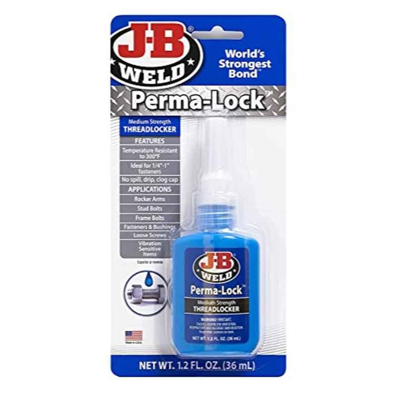 J-B Weld 36ml Blue Perma-Lock Medium Strength Thread locker, 24236