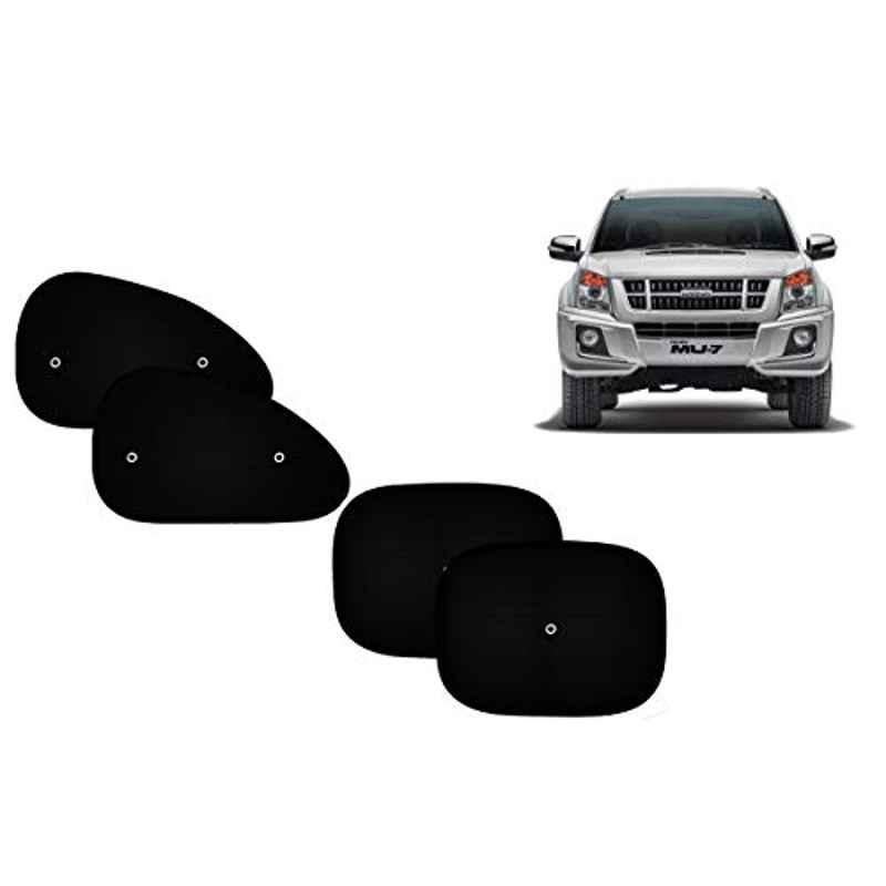 Auto Pearl 4 Pcs PVC & Mesh Black Window Side Sun Shade Set for Isuzu MU 7 2014