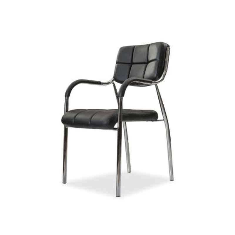 Da Urban Eclife Black Fabric & Foam Medium Back Visitor Chair with Arms