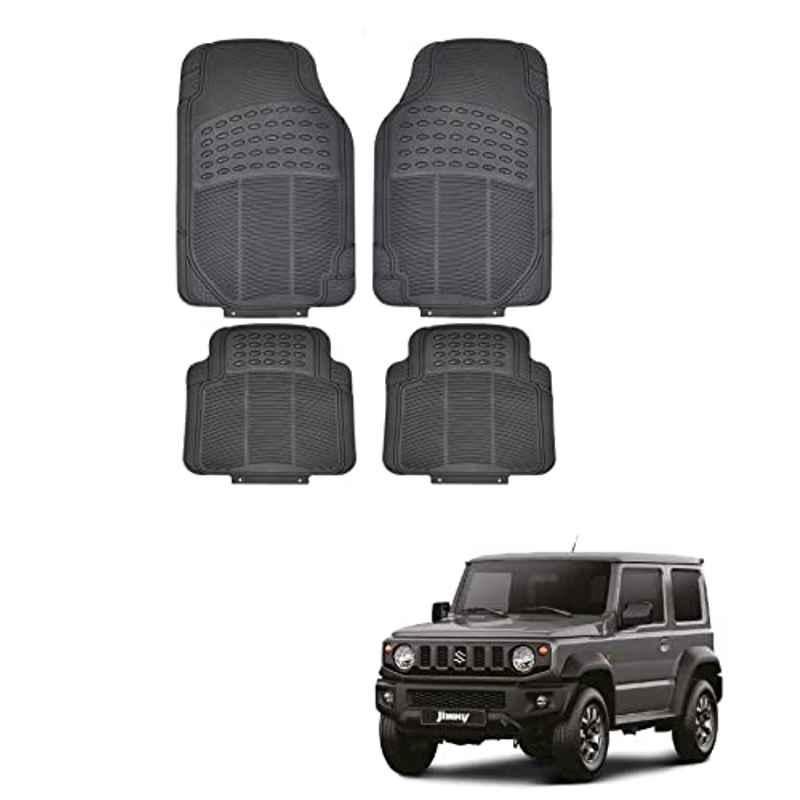 Kozdiko 4 Pcs Rubber Black Car Simple Floor Mat Set for Maruti Suzuki Jimny