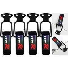 CARIZO 4 Pcs Type-R Metal Black Quick Release Car Bumper Hook Clip Set