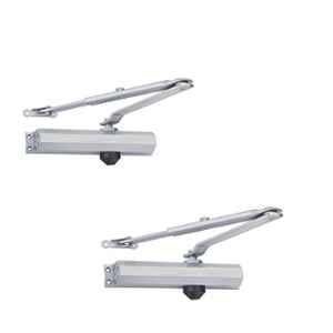 Implemental 202x36.5x40.2mm Aluminium Silver Hydraulic Door Closer (Pack of 2)