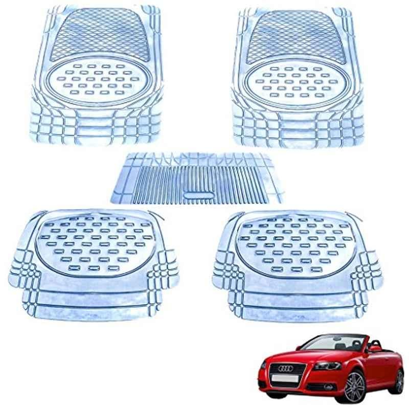 Kozdiko 5 Pcs 6605 PVC & Rubber Clear Car Foot Mat Set for Audi A3 Cabriolet