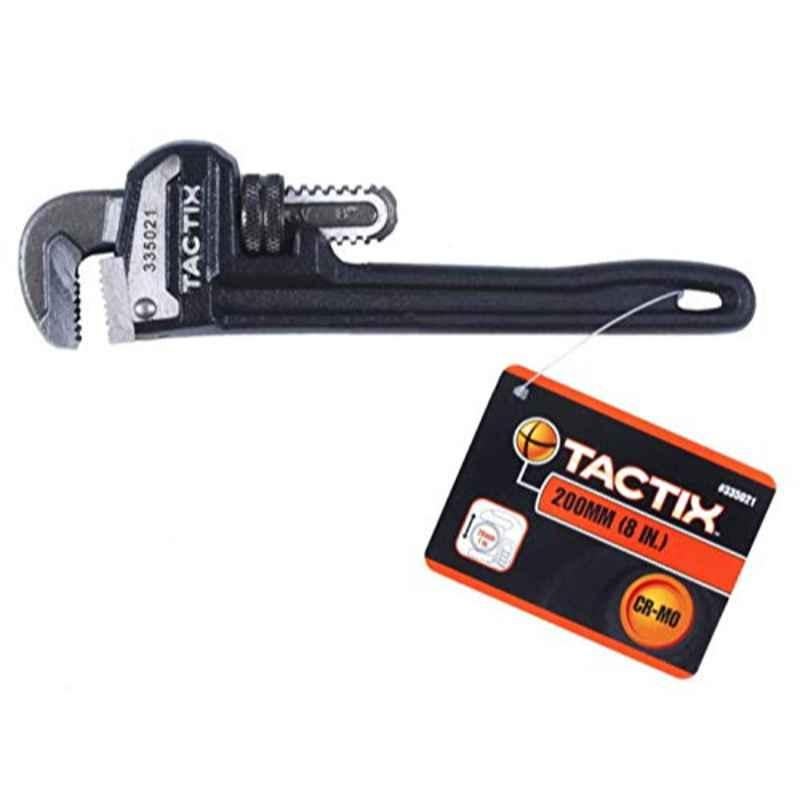 Tactix 200mm Chrome Vanadium Alloy Steel Pipe Wrench