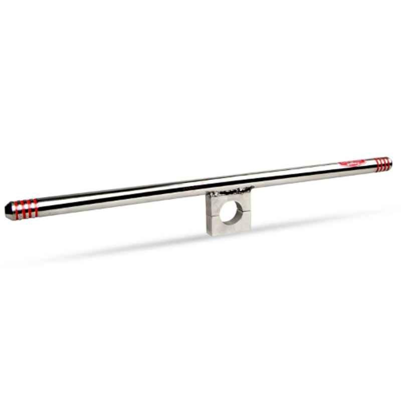 AllExtreme EXHSRLGC Chrome 4 Red Stripe Heavy Duty Single Rod Bike Safety Leg Crash Guard
