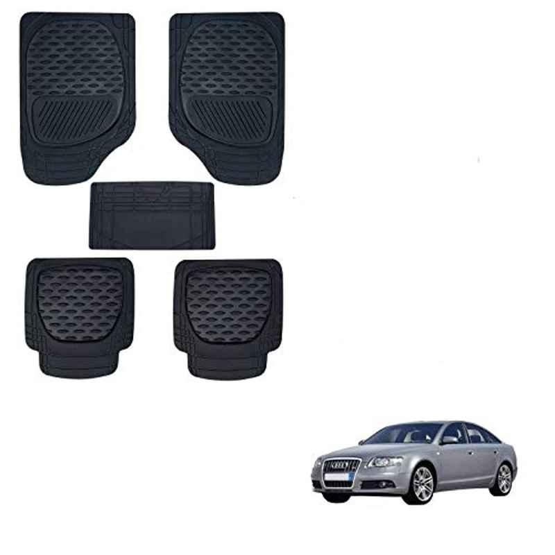 Kozdiko 6255 5 Pcs Rubber & PVC Black Heavy Car Foot Mat Set for Audi A6