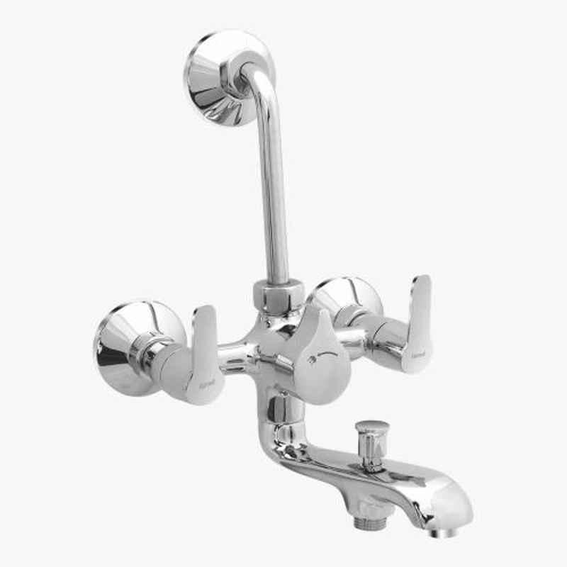 Kerovit Joy Silver Chrome Finish Wall Mixer 3 in 1 with Flanges, KB1511018