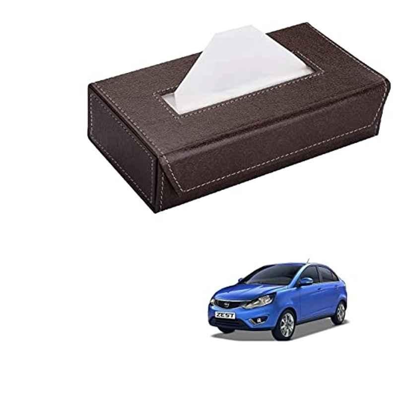 Kozdiko 100 Pulls PU Leather Brown Car Tissue Paper Box with 200 Sheets for Tata Zest