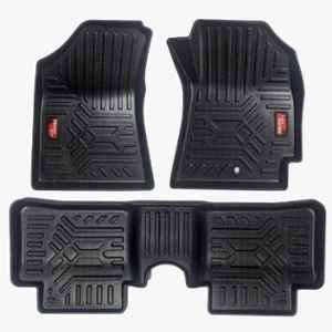 Pruvu 3 Pcs TPE Black 2 Row Car Floor Mat Set for Manual Hyundai Exter 2023, PRU-TFM 044