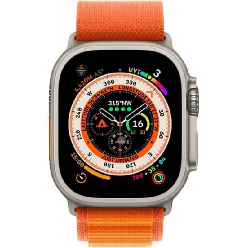 Apple Ultra 49mm Titanium Case GPS + Cellular Watch with Medium Orange Alpine Loop