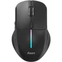 Foxin Voltra 2.4 GHz Black Wireless Optical Mouse with Rechargeable Battery, RGB Lights & 3 Device Connection