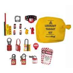 Telly Safety 18 Pcs Nylon Yellow Lockout Tagout Kit for Electrical, Mechanical & Industrial Maintenance