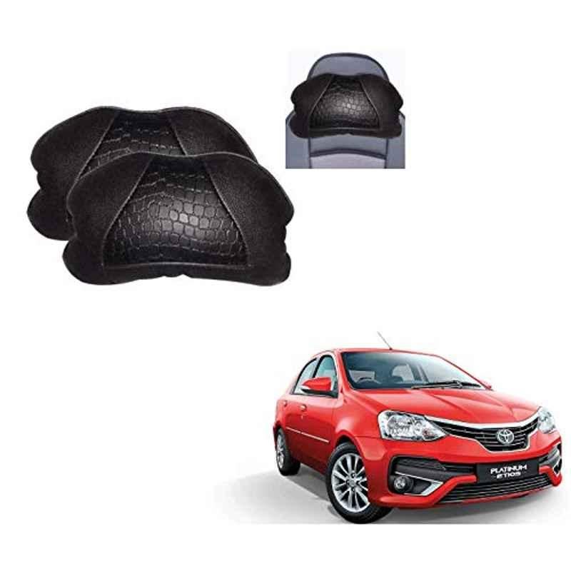 Kozdiko 2 Pcs Black Neck Rest Cushion Pillow Set for Toyota Etios Platinum