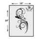 Kayra Decor 16x24 inch PVC Swirl Floral Wall Design Stencil, KHS350