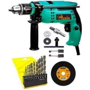 Mamodiaz Eternal Power 750W 13mm Green Rotary Hammer with 13 Pcs HSS Drill Bit