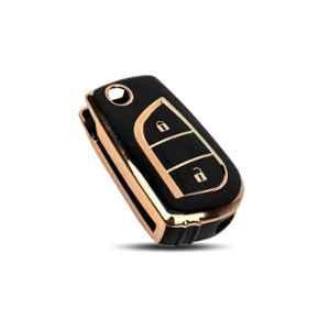 Flymaster Thermoplastic Polyurethane Black TPU Car Key Cover, BLACK-TPURKE-20
