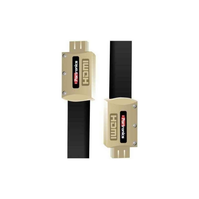 Portronics 1.8m Gold Plated Black HDMI Cable, POR366